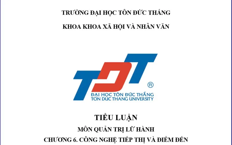 CÔNG NGHỆ TIẾP THỊ VÀ ĐIỂM ĐẾN DU LỊCH