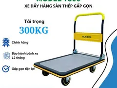 Bán Xe Đẩy Hàng 4 Bánh Sàn Thép SUMIKA Tải Trọng 300KG