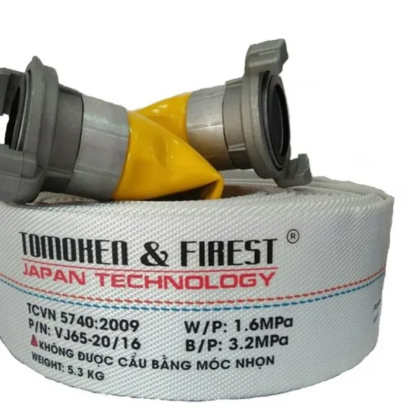 Vòi Chữa Cháy Tomoken D65 x 20m x1.6Mpa FIREST Kèm Khớp Nối GOST