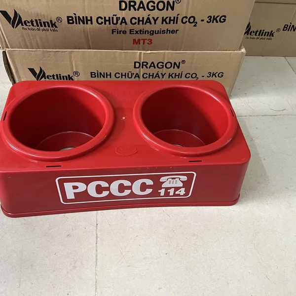 Kệ Đôi Đựng 2 Bình Chữa Cháy Bằng Nhựa