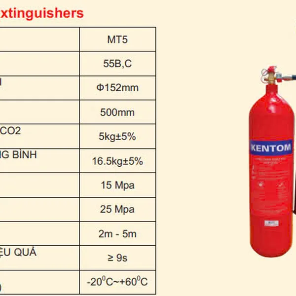 Bình Chữa Cháy Co2 5kg MT5 Kentom Có Kiểm Định