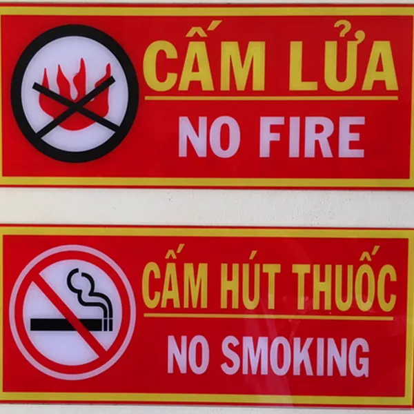 Bộ Bảng Cấm Lửa Cấm Thuốc PCCC Mica