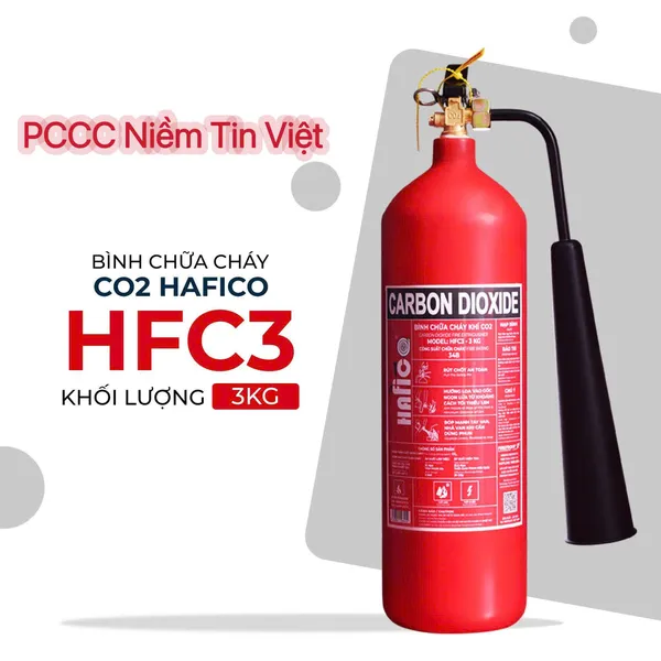 Bình Cứu Hỏa Hafico Khí CO2 3Kg HFC3