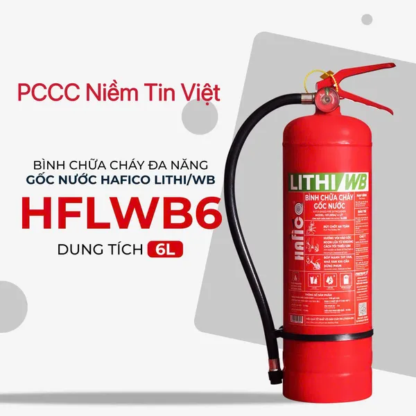 Bình Chữa Cháy Hafico Pin Xe Điện Gốc Nước 6Lít LITHI/WB HFLWB6