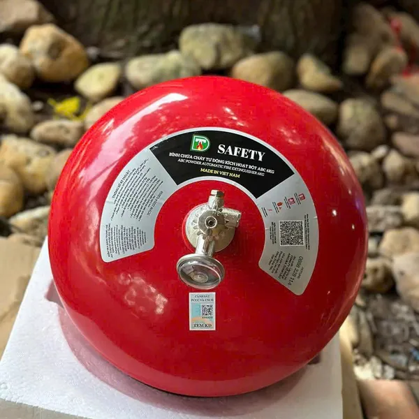 Bình Cầu Chữa Cháy Bột ABC 6Kg Có Kiểm Định SAFETY