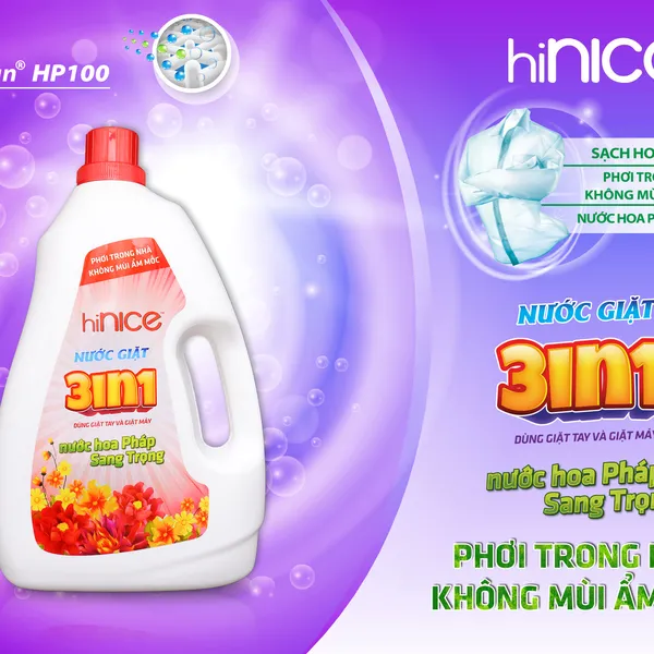 NƯỚC GIẶT 3 IN 1 hiNICE HƯƠNG SANG TRỌNG 3,8 KG