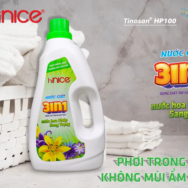 NƯỚC GIẶT 3 IN 1 hiNICE HƯƠNG THƠM TƯƠI MÁT 2,4 KG