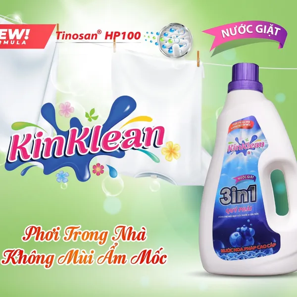 NƯỚC GIẶT 3 IN 1 KINKLEAN HƯƠNG THƠM QUÝ PHÁI 2,4 KG