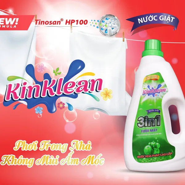 NƯỚC GIẶT 3 IN 1 KINKLEAN HƯƠNG THƠM TƯƠI MÁT 2,4 KG