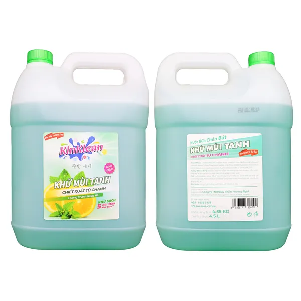 NƯỚC RỬA CHÉN KINKLEAN HƯƠNG CHANH VÀ BẠC HÀ 4,5L