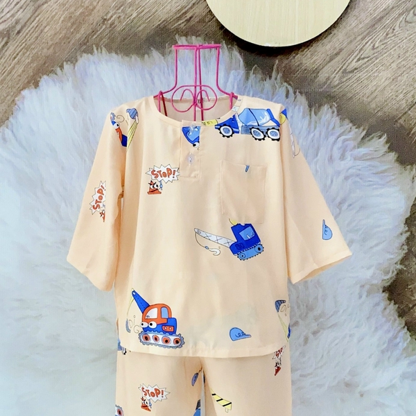 COMBO 10 bộ ( 7-9 kg ) size 3 -  Đồ bộ tole (ton) lanh trẻ em - bé trai dài 