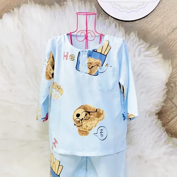 COMBO 10 bộ ( 25-30 kg ) size 11 -  Đồ bộ tole (ton) lanh trẻ em - bé trai dài