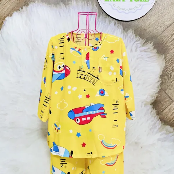 COMBO 10 bộ ( 3 - 5 kg ) size 1 - Đồ bộ tole (ton) lanh trẻ em - bé trai dài