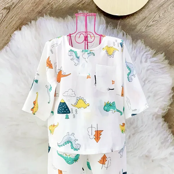 COMBO 10 bộ ( 3 - 5 kg ) size 1 - Đồ bộ tole (ton) lanh trẻ em - bé trai dài