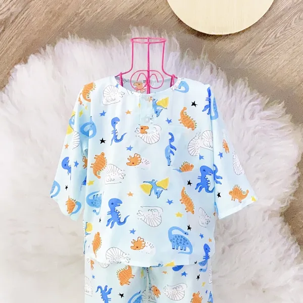 COMBO 10 bộ ( 3 - 5 kg ) size 1 - Đồ bộ tole (ton) lanh trẻ em - bé trai dài