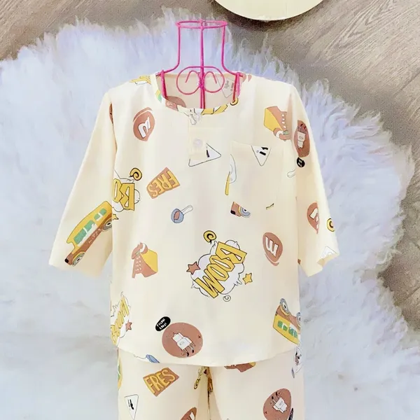 COMBO 10 bộ ( 12-15 kg ) size 5 - Đồ bộ tole (ton) lanh trẻ em - bé trai dài