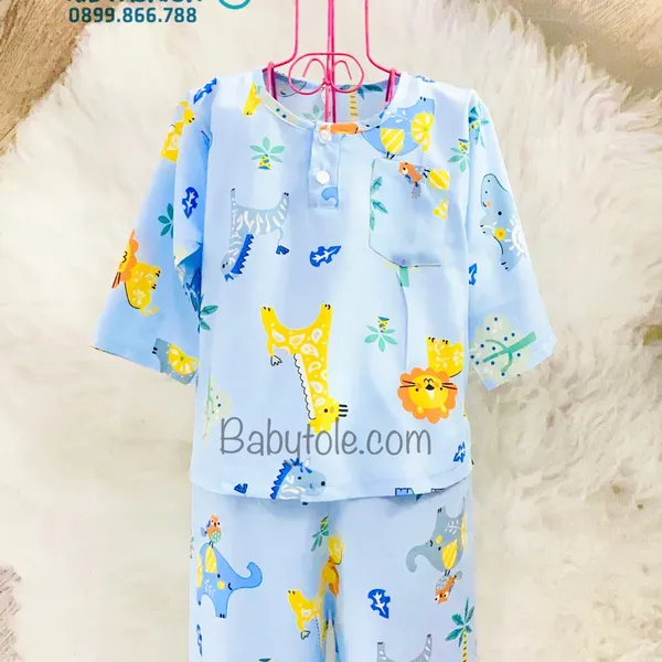 COMBO 10 bộ ( 30-35 kg ) size 12 - Đồ bộ tole (ton) lanh trẻ em - bé trai dài