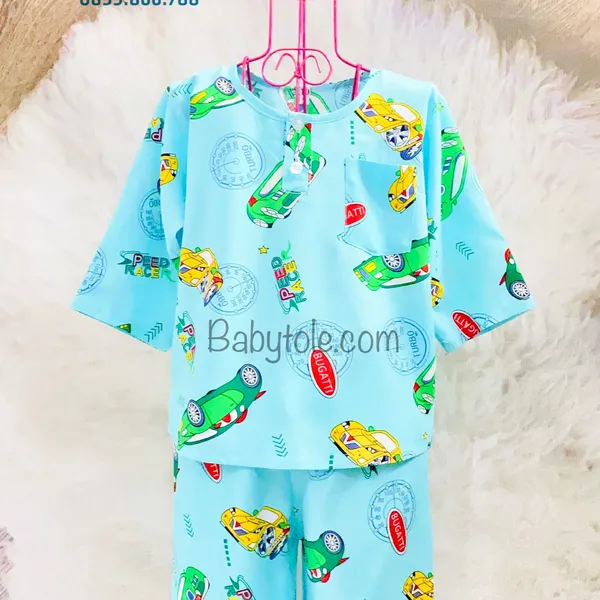 COMBO 10 bộ ( 23-25 kg ) size 10 -  Đồ bộ tole (ton) lanh trẻ em - bé trai dài 