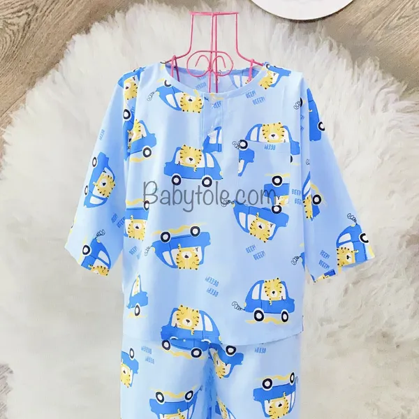 COMBO 10 bộ (40-45 kg) size 14 -  đồ bộ tole (ton) lanh trẻ em - bé trai dài