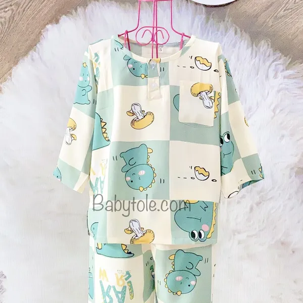 COMBO 10 bộ ( 35-40 kg ) size 13 - Đồ bộ tole (ton) lanh trẻ em - bé trai dài