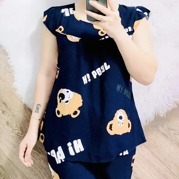 đồ bộ tole lanh người lớn lửng size 1 ( 58-63kg ) combo 10 bộ