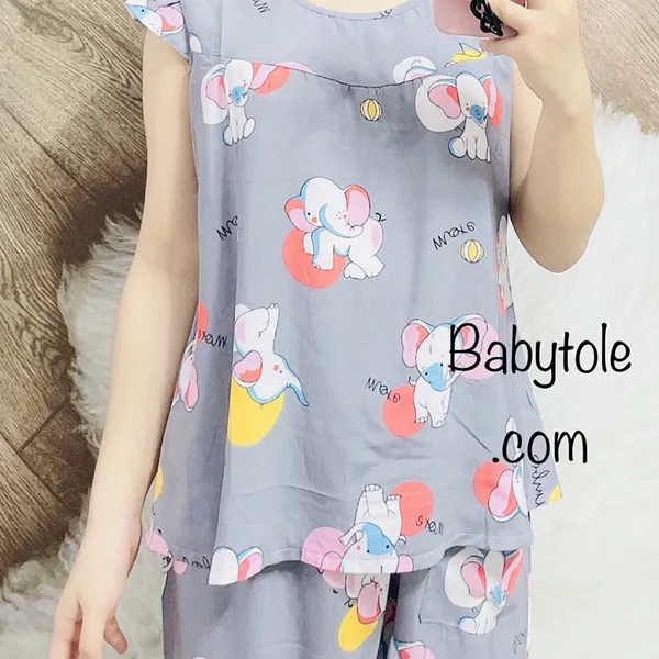 Đồ bộ tole lanh người lớn lửng size 2 ( 52-58kg ) (combo 10 bộ)