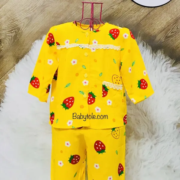 Đồ bộ Tole (ton) lanh trẻ em - Bé gái dài Pijama Ren