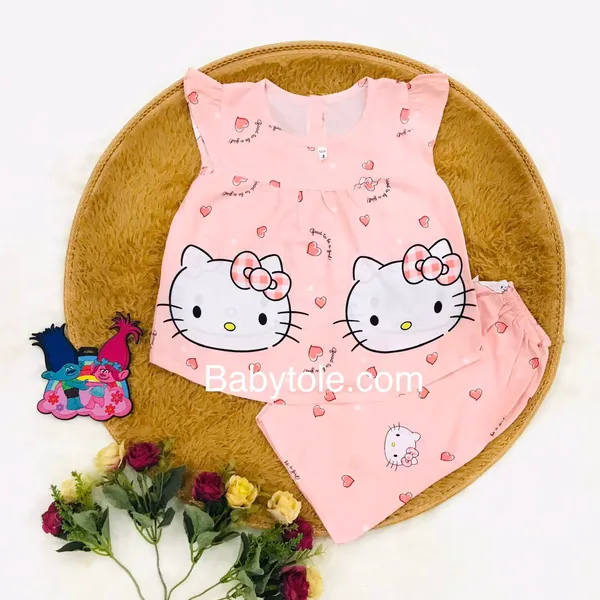 Đồ bộ tole (ton) lanh trẻ em - bé gái ngắn quần lửng