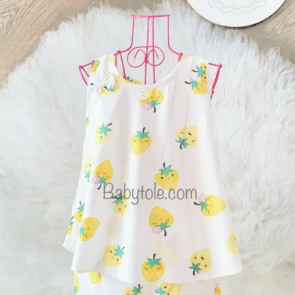 COMBO 10 bộ size 3 ( 7-9 kg ) -  đồ bộ tole bé gái xòe sát nách