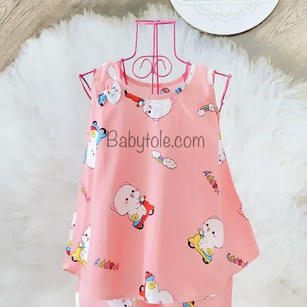 COMBO 10 bộ size 3 ( 7-9 kg ) -  đồ bộ tole bé gái xòe sát nách