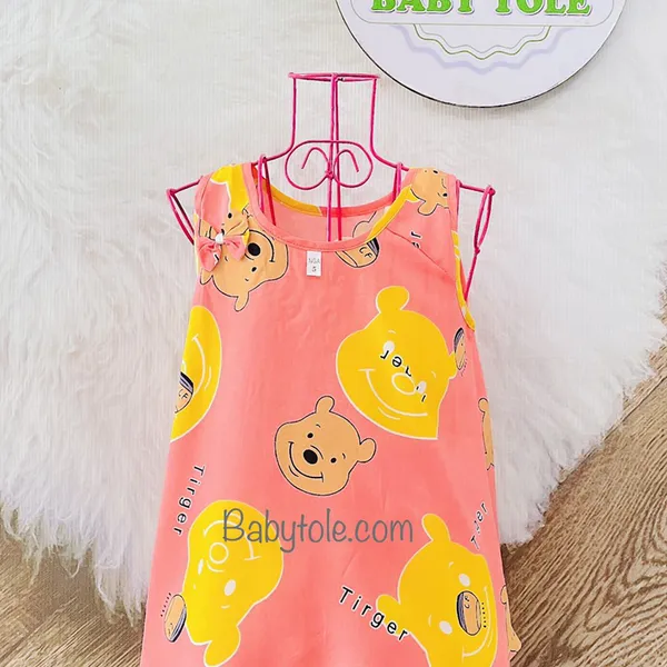 COMBO 10 bộ size 6 (15 - 18 kg) - đồ bộ tole bé gái xòe sát nách