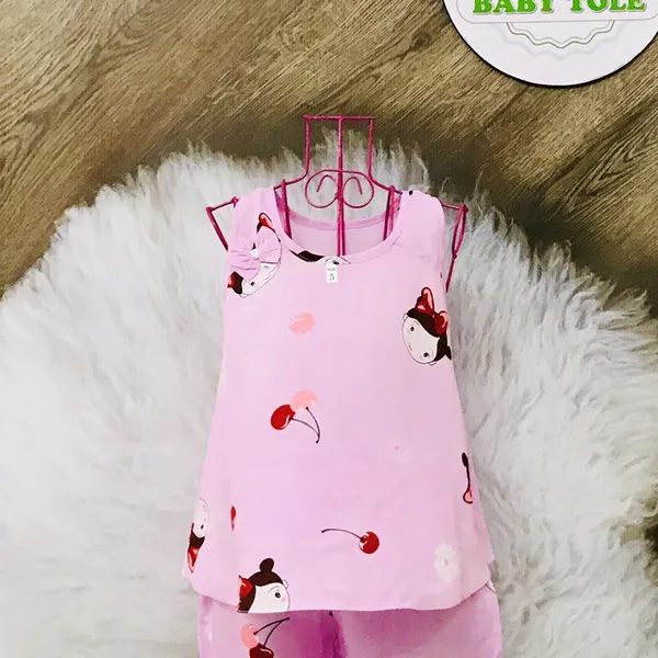 COMBO 10 bộ size 4 (9-12 kg) -  đồ bộ tole bé gái xòe sát nách