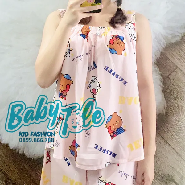 Đồ Bộ Tole Người Lớn - Hai Dây Quần Đùi size 1 (58kg - 63kg) - combo 10 bộ họa tiết NGẪU NHIÊN