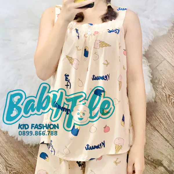 Đồ Bộ Tole Người Lớn - Hai Dây Quần Đùi size 3 (40kg - 52kg) - combo 10 bộ họa tiết NGẪU NHIÊN