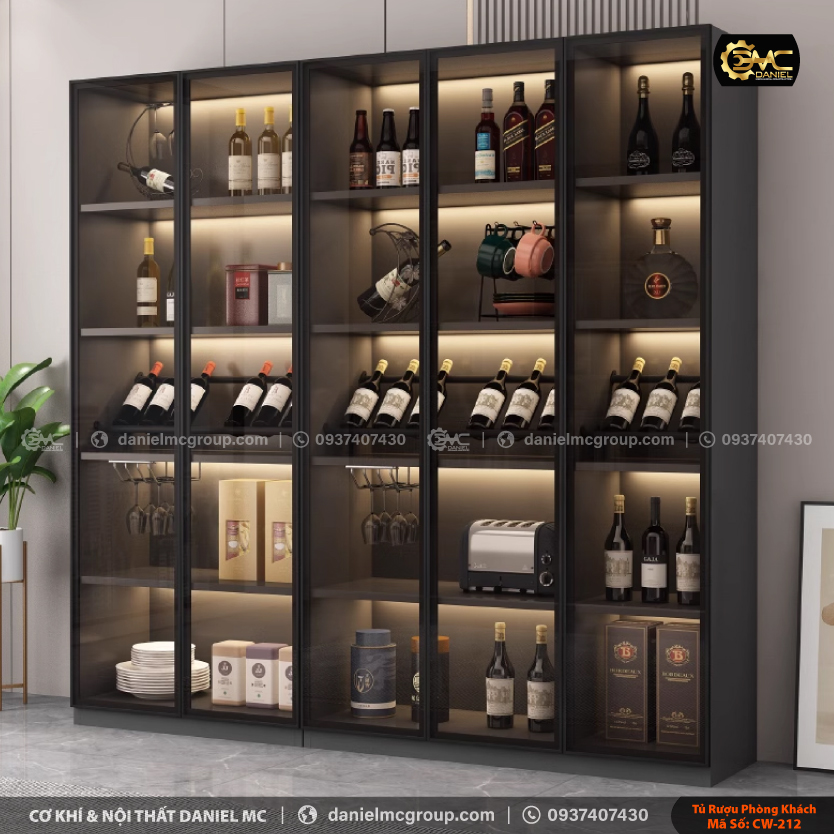 Tủ rượu cánh kính CW-212 Tủ rượu cánh kính CW-212