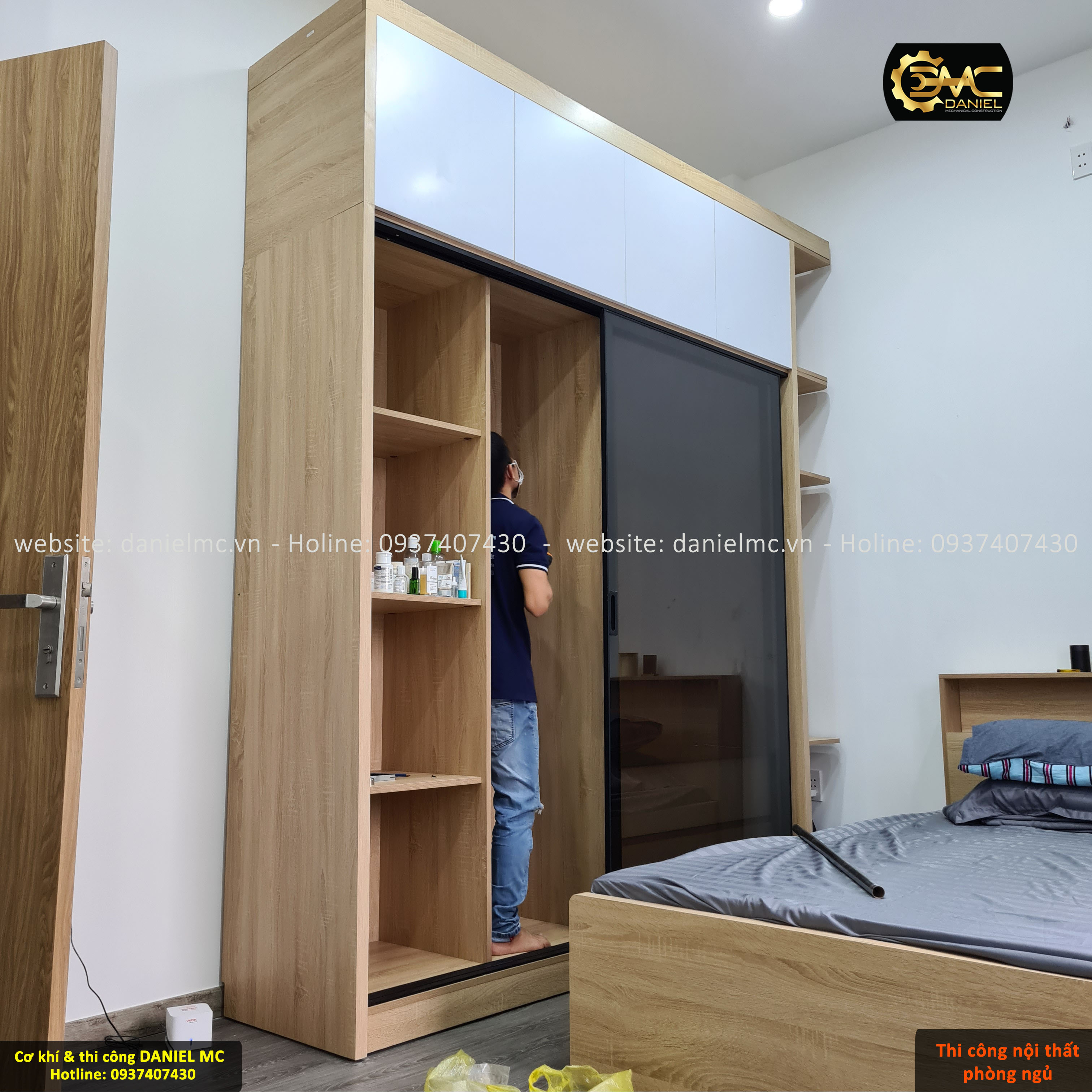 Thi công tủ áo cánh kính Thi công tủ áo cánh kính