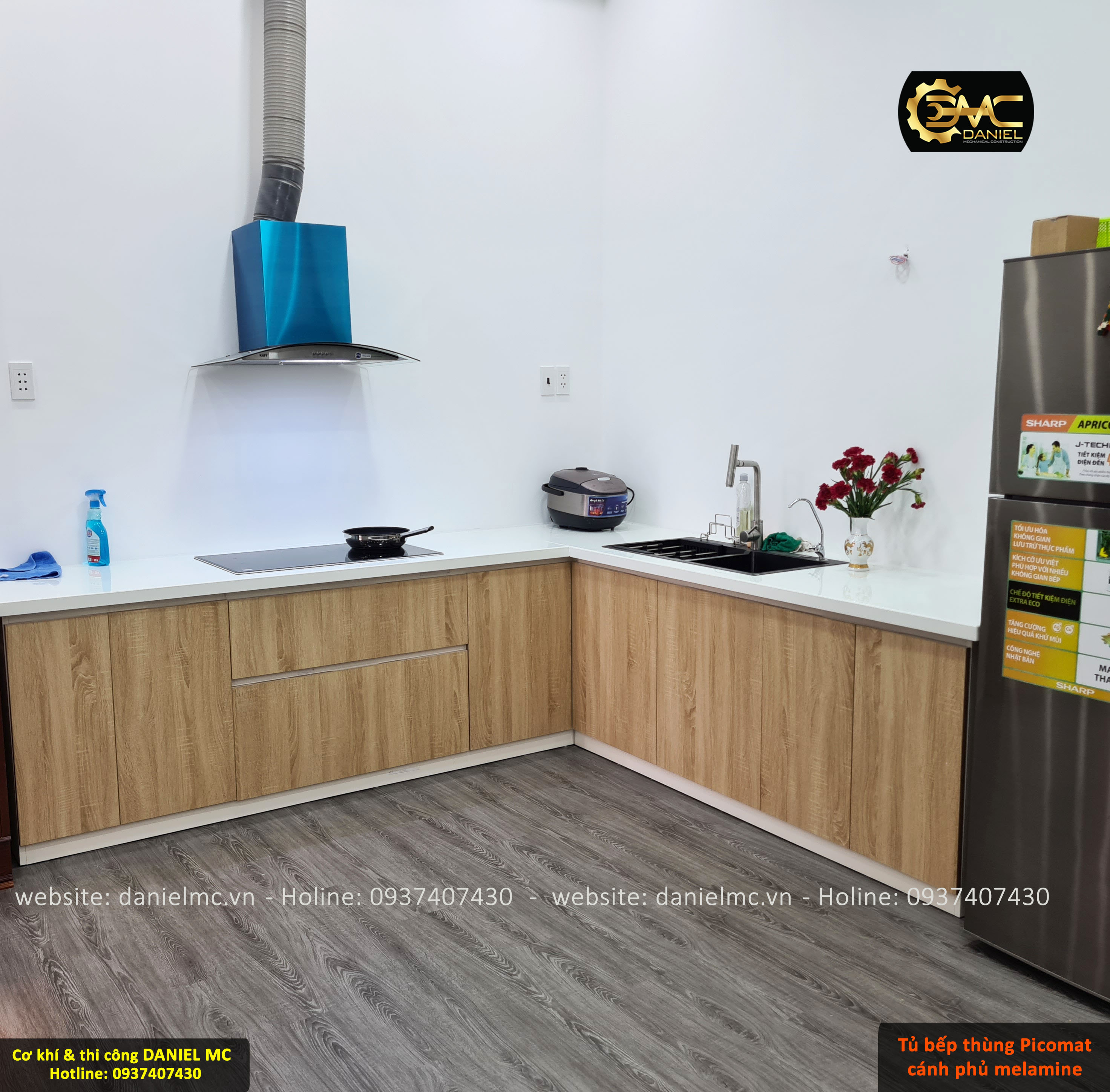 Thi công tủ bếp nhựa cho nhà Chị Lan - Quận 9 Thi công tủ bếp nhựa cho nhà Chị Lan - Quận 9