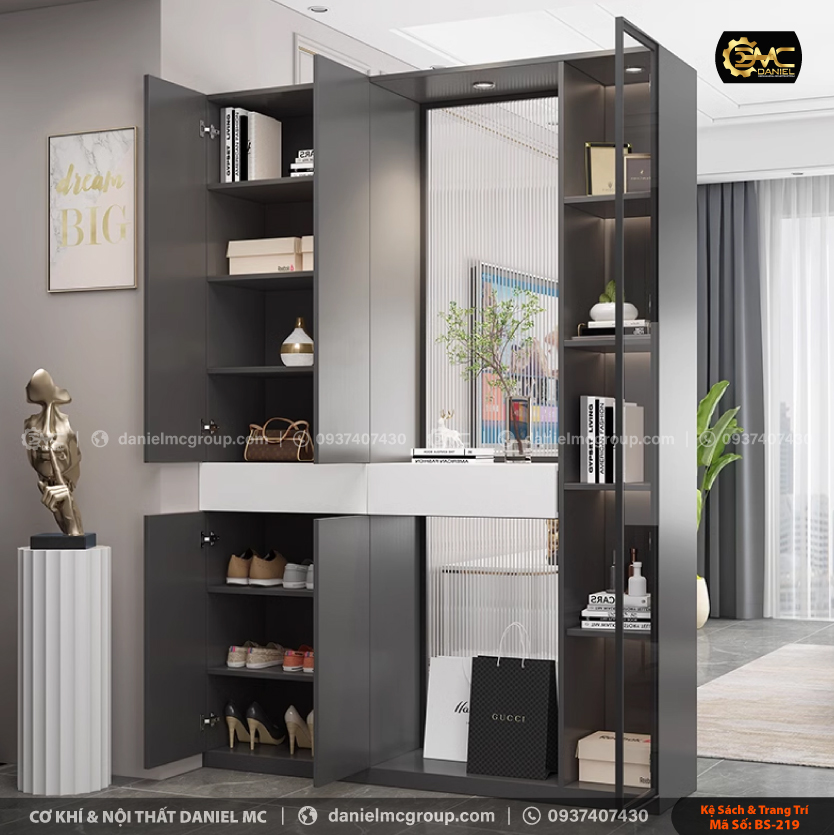 Tủ sách cánh kính BS-219 Tủ sách cánh kính BS-219