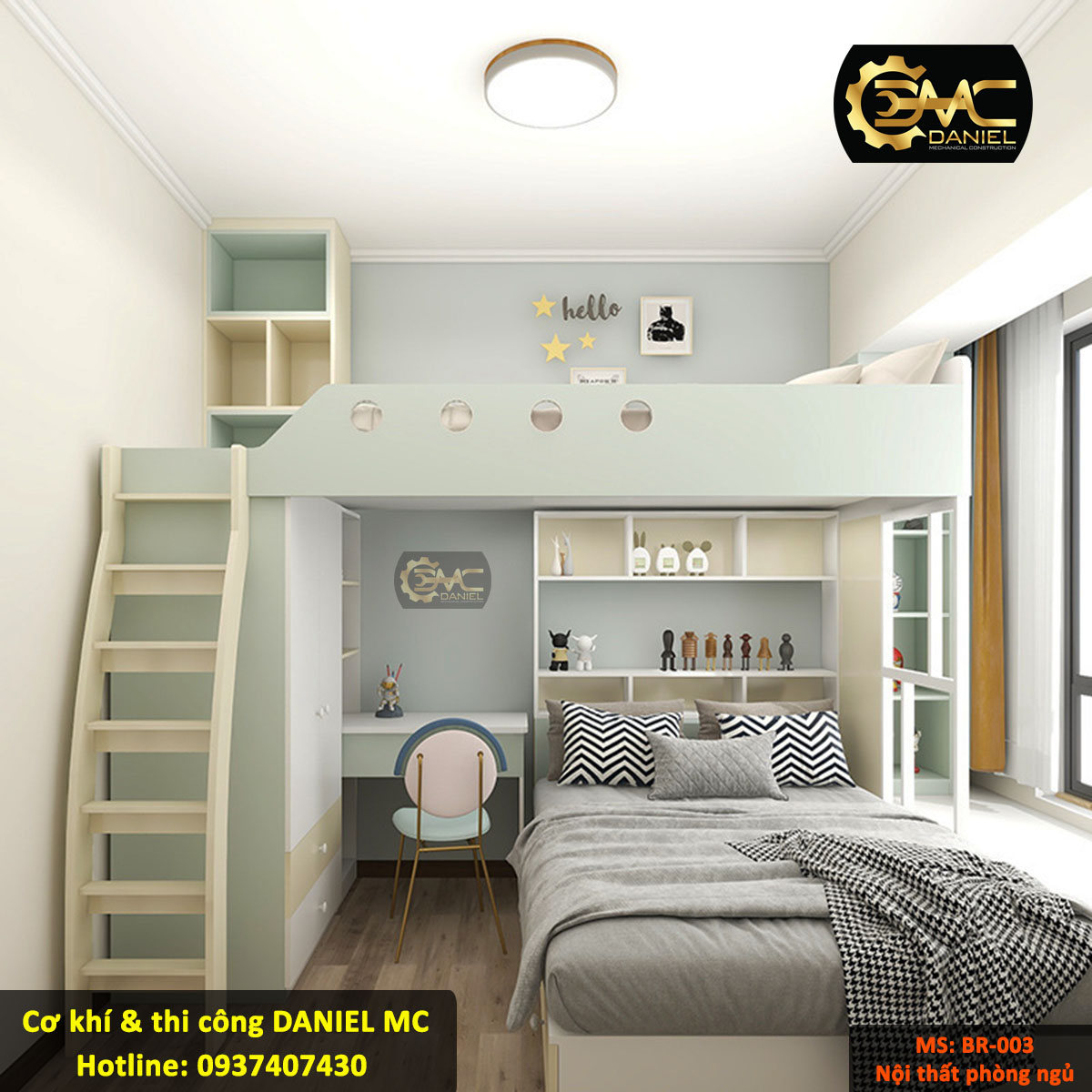 Thi công giường giường ngủ trẻ em nhà anh Hà - Bình Thạnh Thi công giường giường ngủ trẻ em nhà anh Hà - Bình Thạnh