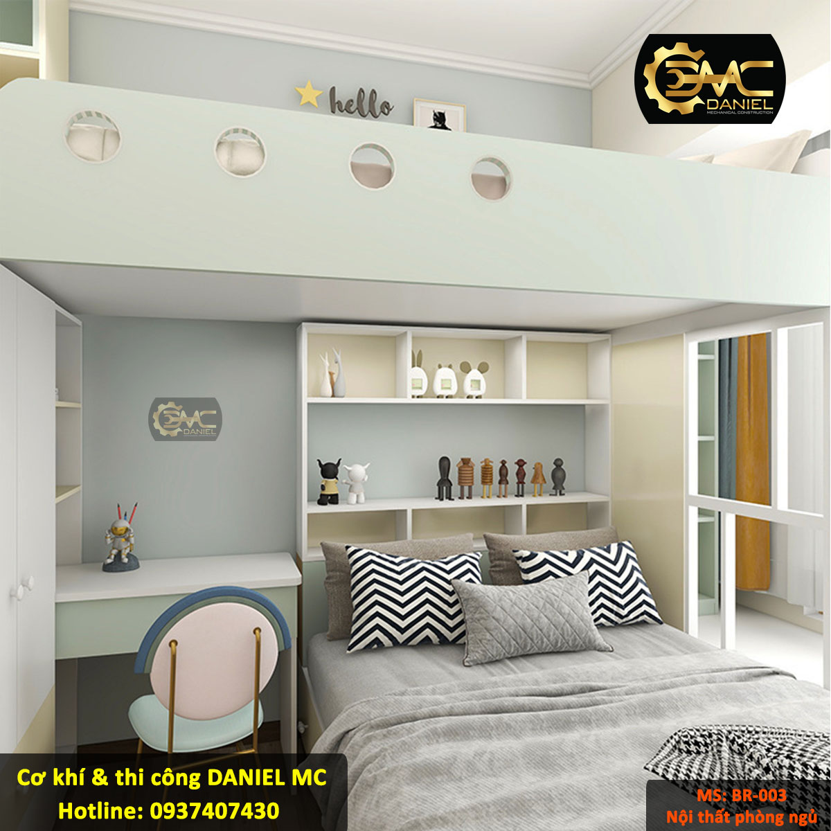 Thi công giường giường ngủ trẻ em nhà anh Hà - Bình Thạnh Thi công giường giường ngủ trẻ em nhà anh Hà - Bình Thạnh