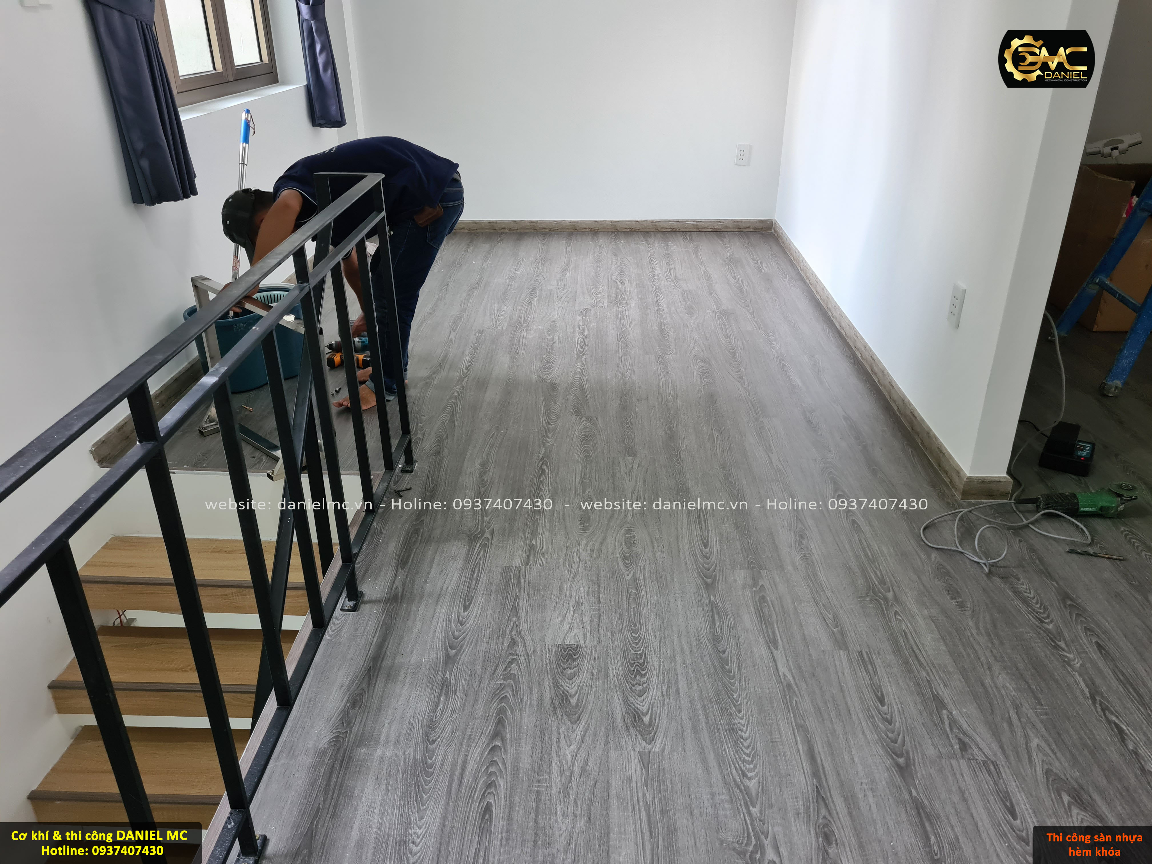 Thi công sàn nhựa hèm khóa nhà anh Thành - Quận 9 Thi công sàn nhựa hèm khóa nhà anh Thành - Quận 9