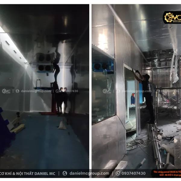 Thi công Tủ đông gió 350kg/3.5 giờ, nhiệt độ -46 độ C