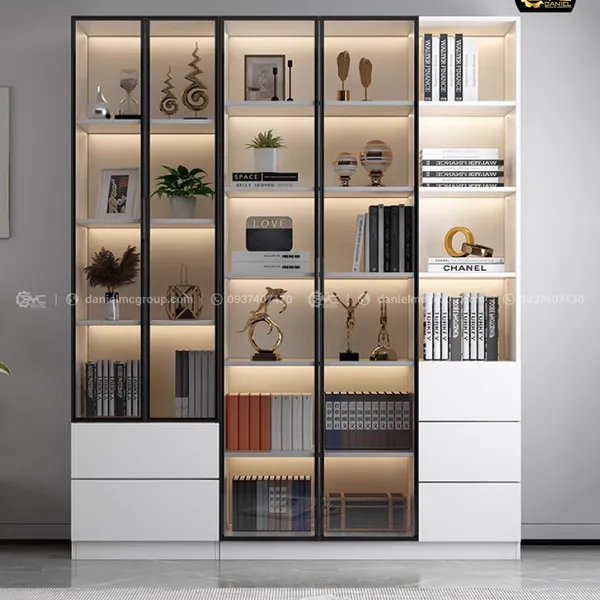 Tủ sách cánh kính BS-218