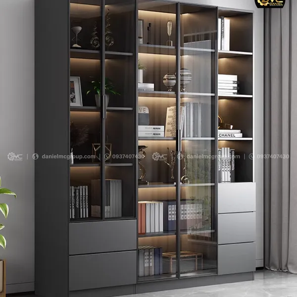 Tủ sách cánh kính BS-218
