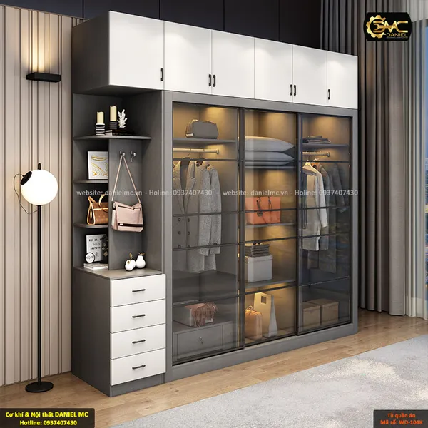 Tủ quần áo cánh kính WD-104K