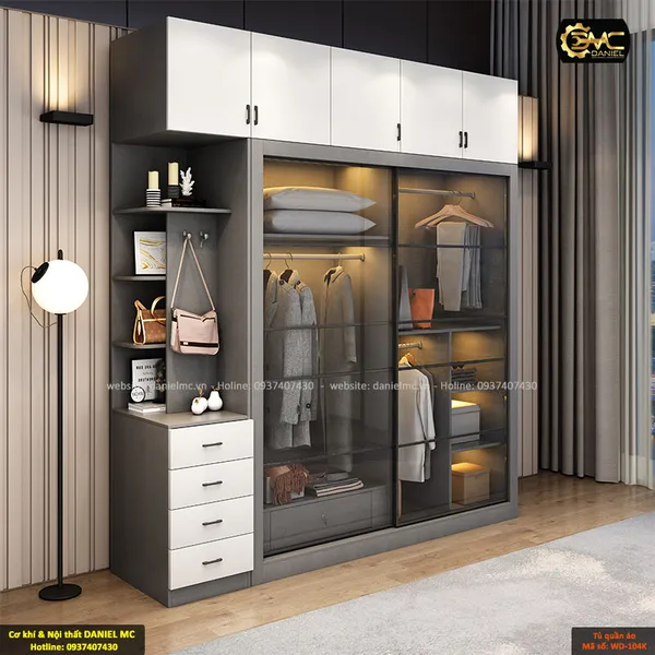 Tủ quần áo cánh kính WD-104K