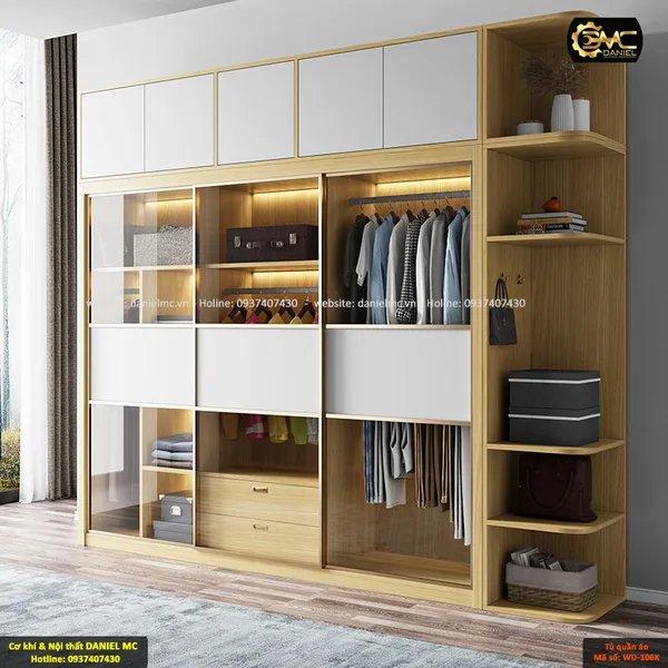 Tủ quần áo cánh kính WD-106K