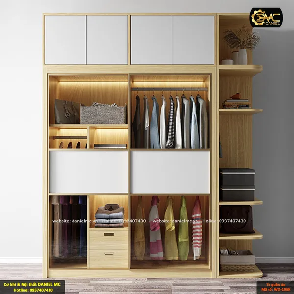 Tủ quần áo cánh kính WD-106K