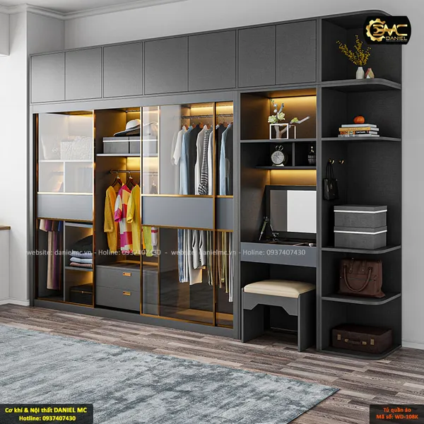 Tủ quần áo cánh kính WD-108K