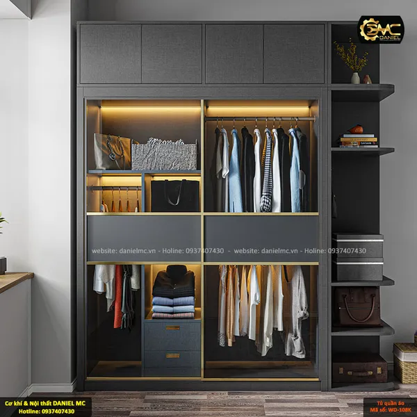 Tủ quần áo cánh kính WD-108K